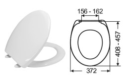 WC sedadlo Universal biele, termoplast Antibacterial, Trend plastic chyt, 372x408-457x156-162 cm